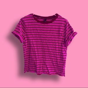 Pink and Maroon Striped T Shirt from Target